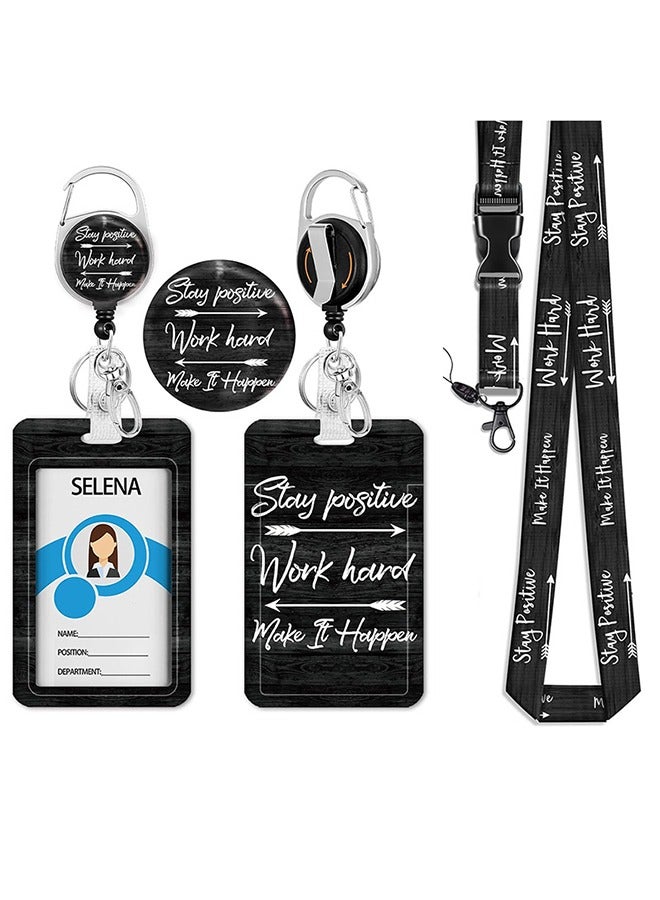Retractable Badge Holders with Detachable Lanyard, Funny Id Card Holder Keychain Vertical ID Protector Clips, Fashionable Name Tags Clips with Heavy Duty Badge Reel - Image 2