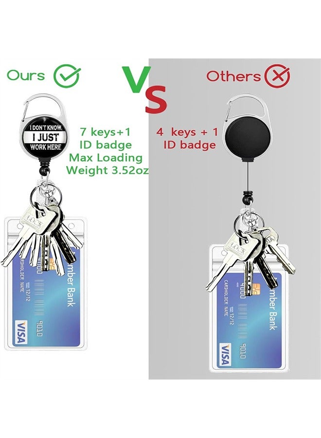 Retractable Badge Holders with Detachable Lanyard, Funny Id Card Holder Keychain Vertical ID Protector Clips, Fashionable Name Tags Clips with Heavy Duty Badge Reel - Image 3