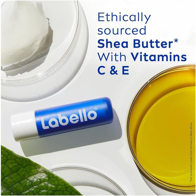 Labello Lip Balm, Moisturising Lip Care, Original with Shea Butter, 4.8g - Image 4