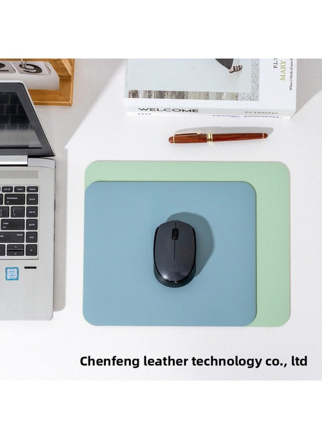 Simple Leather Mouse Pad Small Size Computer Office Desk Mat Advertising Game Mouse Pad Custom Logo Pattern-Color:21*25cm-Pattern:Lotus Root Purple + Lotus Root Pink - Image 3