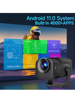 Generic New HY320 Mini Portable Auto Keystone Projector, Native 1080P Smart Projector, FHD 4K Supported, 10000 Lumens, WiFi 6, BT 5.0, 180° Rotation, Built-in Android 11.0, Built-in Speaker, Outdoor & Home Theater Video Projector, 390 ANSI, Compatible with TV Stick/HDMI/USB/PS5/PS4/iOS - Black  - Image 2