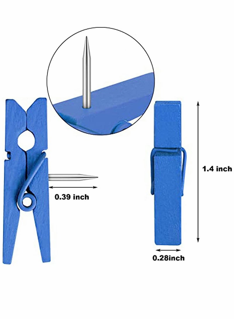 KASTWAVE 50Pieces Multicolored Wooden Clips Push Pins Clips Pushpin Tacks Wooden Crafts Pins for Cork Boards Crafts Arts Projects Photo Supplies - Image 2