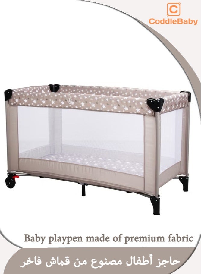 CoddleBaby Baby Travel Crib Playpen - Foldable Bassinet with Toys Organizer Storage Bag, Carrying Travel Bag Mosquito Net - Image 1