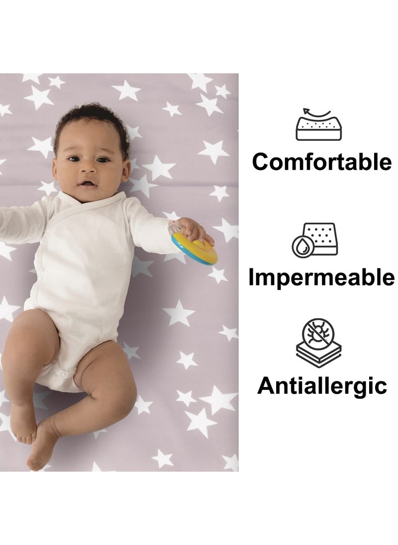 Baby Travel Crib Playpen - Foldable Bassinet with Toys Organizer Storage Bag, Carrying Travel Bag Mosquito Net