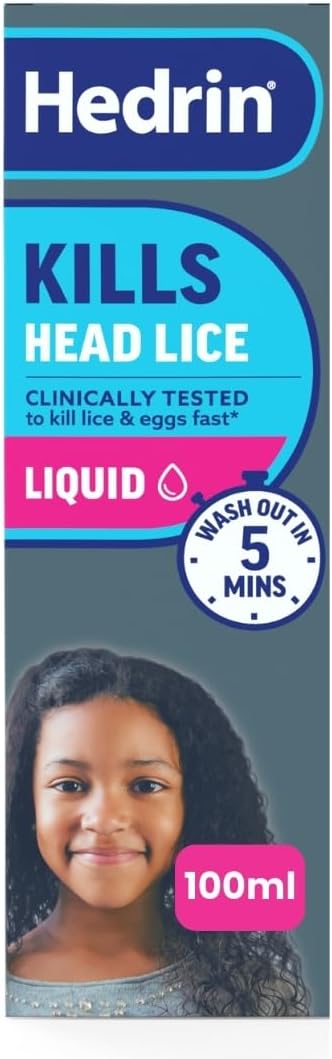 Hedrin Kills Headlice Liquid Gel Fast and Effective Lice and Nit Treatment Kills Head Lice and Eggs 4 Treatments Clinically Tested Suitable for Adults and Children 100ml - Image 1