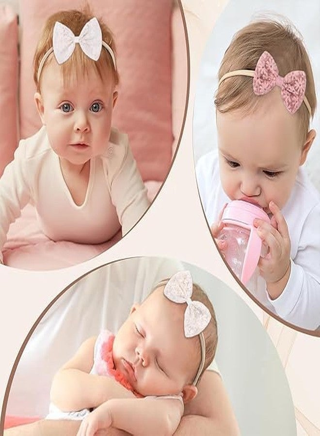 SMART VILLA TRADERS Baby Girl Headbands, Nylon Flower Hair Bands, Assorted Colours (2_Multi Bow, Bow Rubber) - Image 3