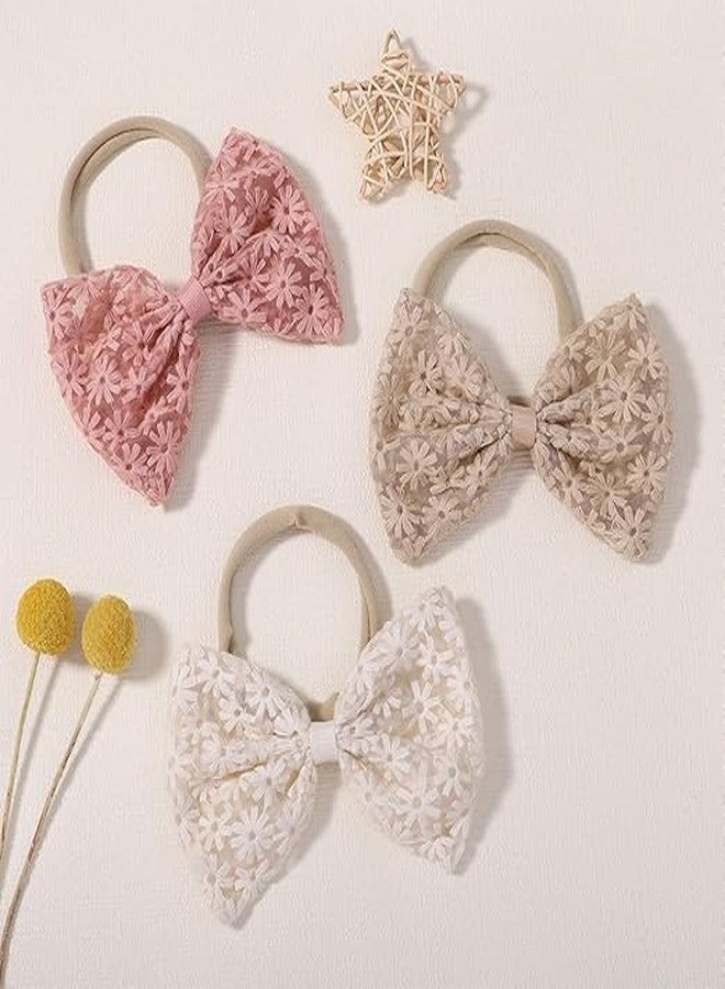 SMART VILLA TRADERS Baby Girl Headbands, Nylon Flower Hair Bands, Assorted Colours (2_Multi Bow, Bow Rubber) - Image 5