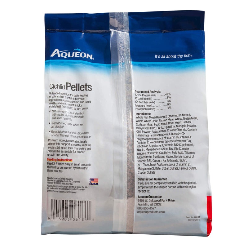 Aqueon Cichlid Slow Sinking Fish Food Pellets, Medium Size, 25 Ounce - Image 2