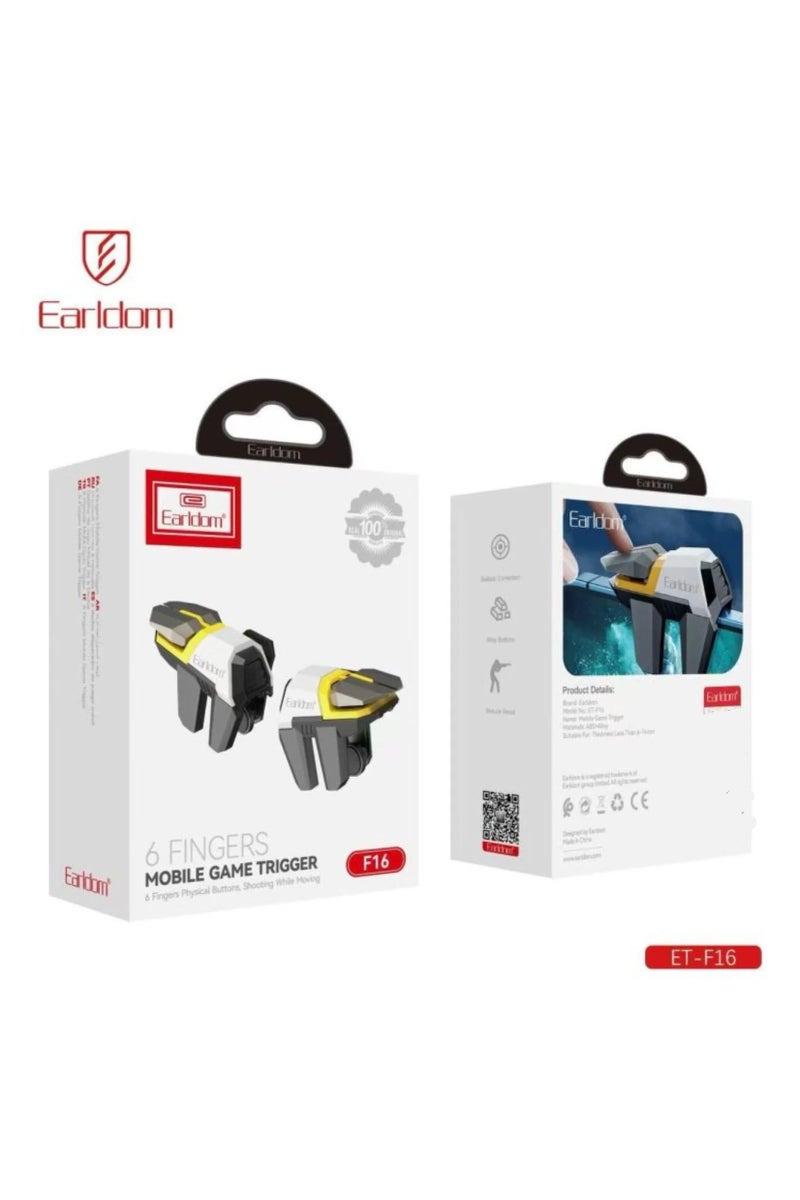 أيرلدوم وحدة تحكم الألعاب المحمولة Earldom ET-F16 بستة أصابع مع زر إطلاق نار فعلي للعبة PUBG COD Free Fire - Image 3