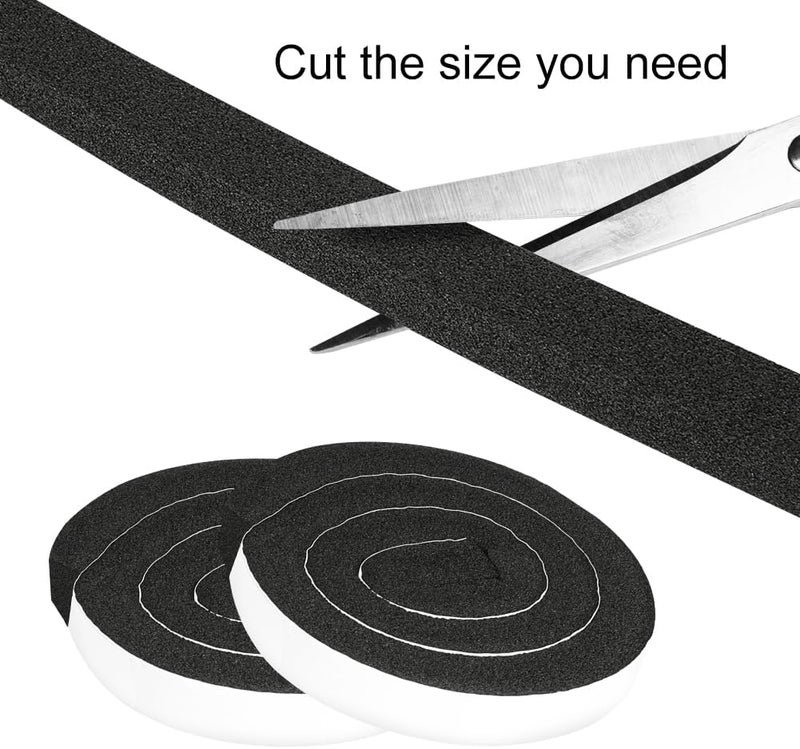 YIJUHOU Varied dimensions 2 Rolls 1/2 Inch W 1/2 T Weather Stripping Air Conditioner Open Cell Foam Seal Tape, Window Insulation High Resilience Seal Strip for Doors Window,Total 16FT Lightweight - Image 3