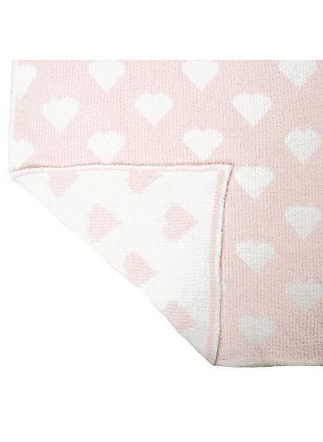 Tadpoles Tadpoles Ultra Soft Reversible Chenille Baby Blanket - Hearts Pink | 30" x 40" | Made of 100% Microfiber Polyester | Soft, Gentle & Hypoallergenic | Ideal as a Swaddle, Receiving Blanket & More  - Image 2