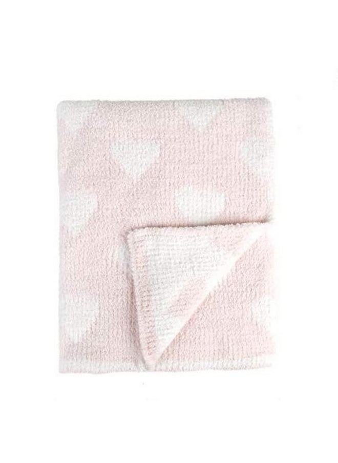 Tadpoles Tadpoles Ultra Soft Reversible Chenille Baby Blanket - Hearts Pink | 30" x 40" | Made of 100% Microfiber Polyester | Soft, Gentle & Hypoallergenic | Ideal as a Swaddle, Receiving Blanket & More  - Image 1