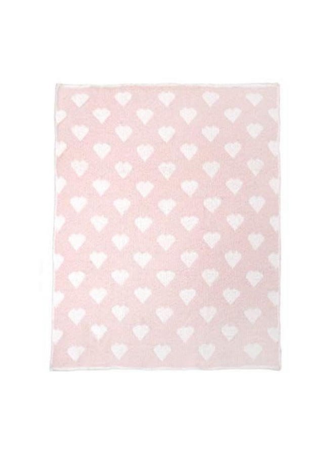 Tadpoles Tadpoles Ultra Soft Reversible Chenille Baby Blanket - Hearts Pink | 30" x 40" | Made of 100% Microfiber Polyester | Soft, Gentle & Hypoallergenic | Ideal as a Swaddle, Receiving Blanket & More  - Image 4