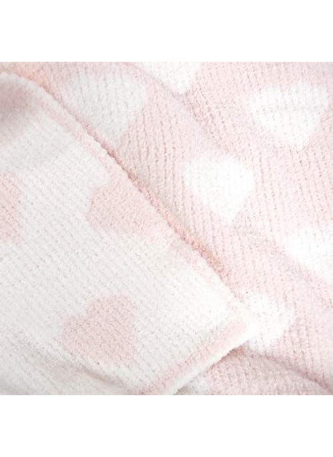 Tadpoles Tadpoles Ultra Soft Reversible Chenille Baby Blanket - Hearts Pink | 30" x 40" | Made of 100% Microfiber Polyester | Soft, Gentle & Hypoallergenic | Ideal as a Swaddle, Receiving Blanket & More  - Image 3