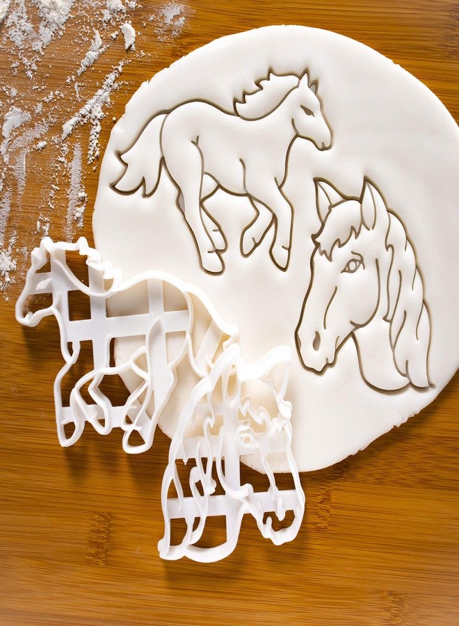 Bakerlogy Set of 2 Horse Cookie Cutters - Horse Head & Running Designs, 2 Pieces - Bakerlogy - Image 2