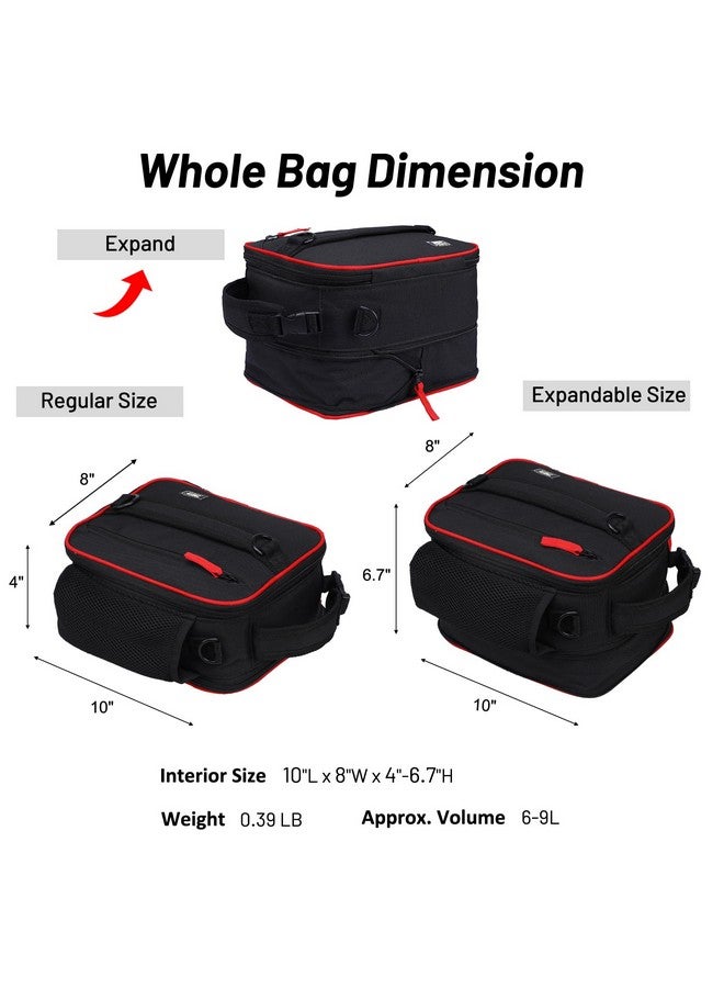 MIER Expandable Lunch Bag Insulated Lunch Box for Men to Work Travel Portable Lunchbox Bags with Shoulder Strap and Water Bottle Holder(Black/Red) - Image 3
