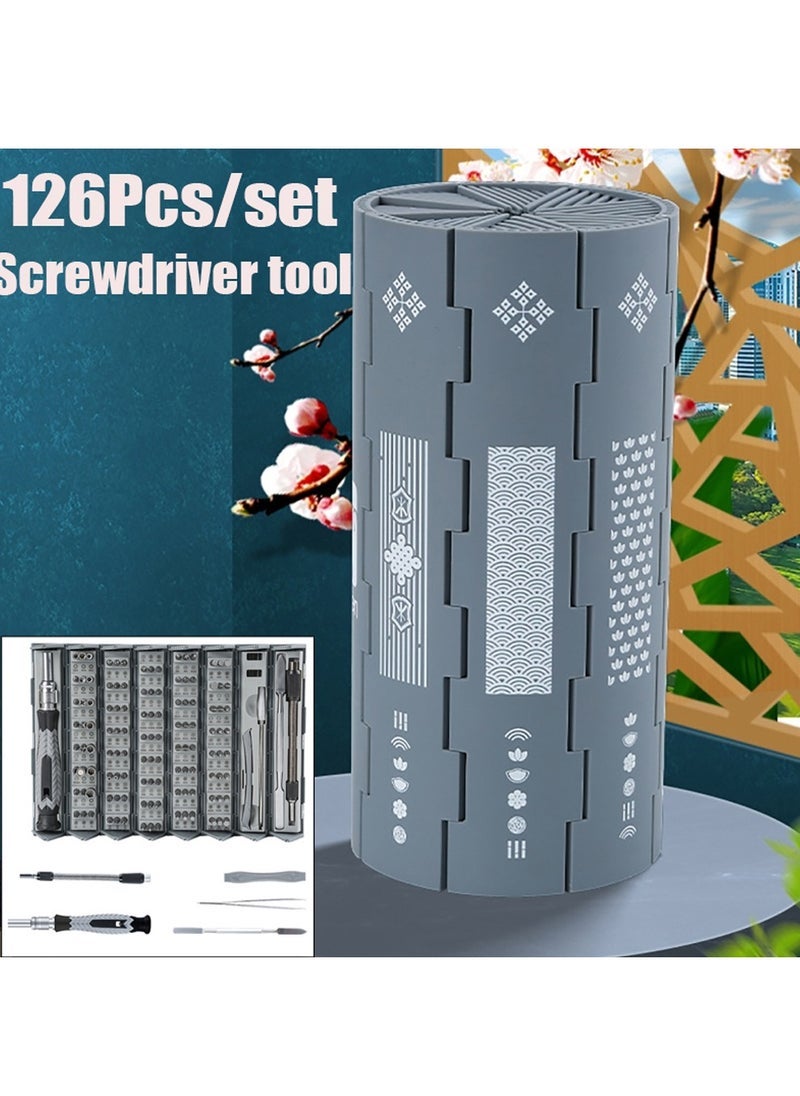 كينجس دون 126 في 1 متعددة الوظائف الدقة مفك مجموعة المغناطيسي بت أداة إصلاح كيت الهاتف المحمول ووتش مفك مفك الكمبيوتر ( رمادي ) - Image 2