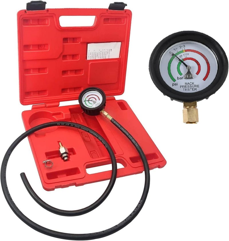 Exhaust Back Pressure Tester Angchun Exhaust Back Pressure Gauge with 6FT Hose 25 Gauge and Rubber Protector Two MultiColored Bands Catalytic Converter Test Kit with Adapter M12 M18