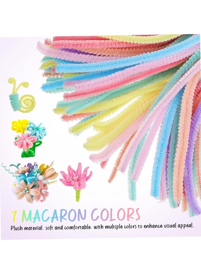 100Pcs Top Twisting Stick, Fuzzy Craft DIY, Colorful Fuzzy Wire Craft Pipe, Chenille Wire Plush - Image 1