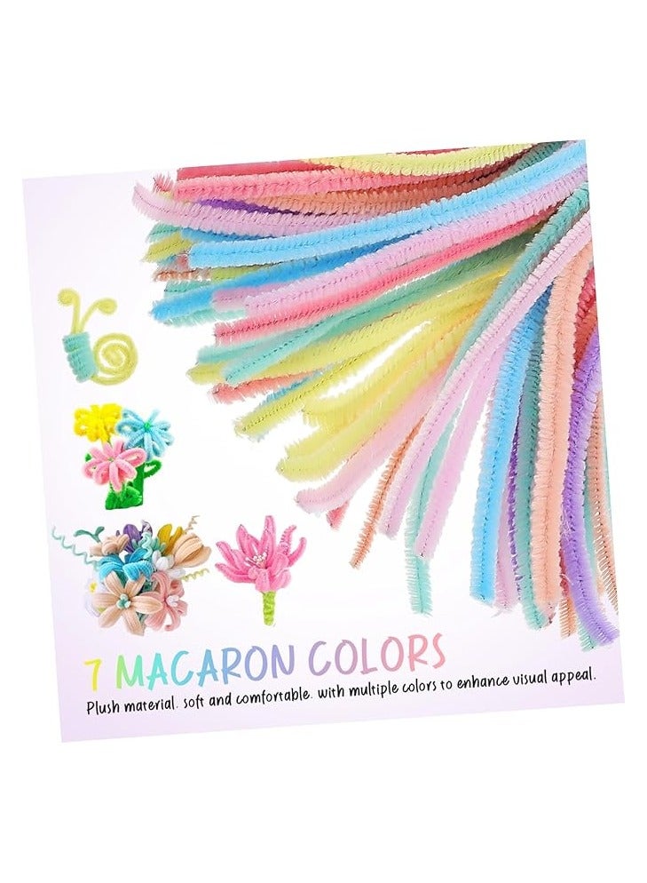 100Pcs Top Twisting Stick, Fuzzy Craft DIY, Colorful Fuzzy Wire Craft Pipe, Chenille Wire Plush - Image 2