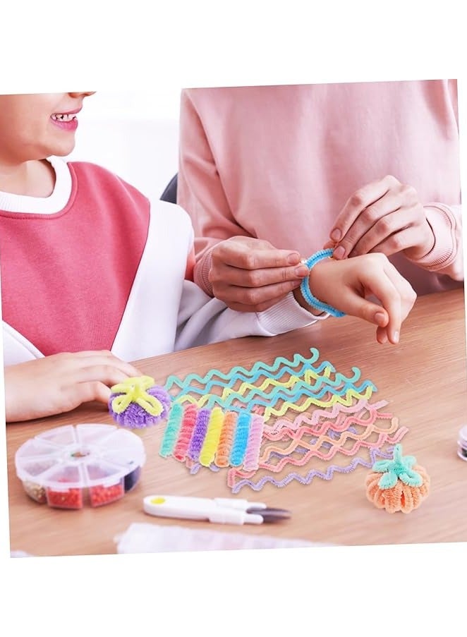 100Pcs Top Twisting Stick, Fuzzy Craft DIY, Colorful Fuzzy Wire Craft Pipe, Chenille Wire Plush - Image 3