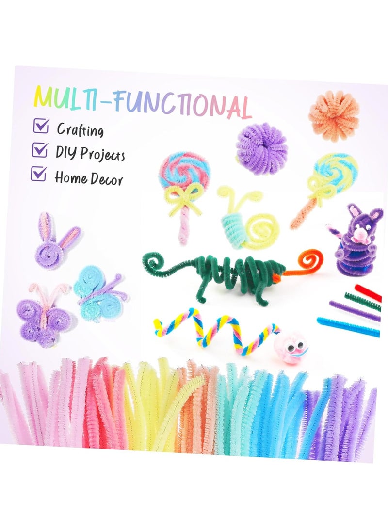 100Pcs Top Twisting Stick, Fuzzy Craft DIY, Colorful Fuzzy Wire Craft Pipe, Chenille Wire Plush - Image 4