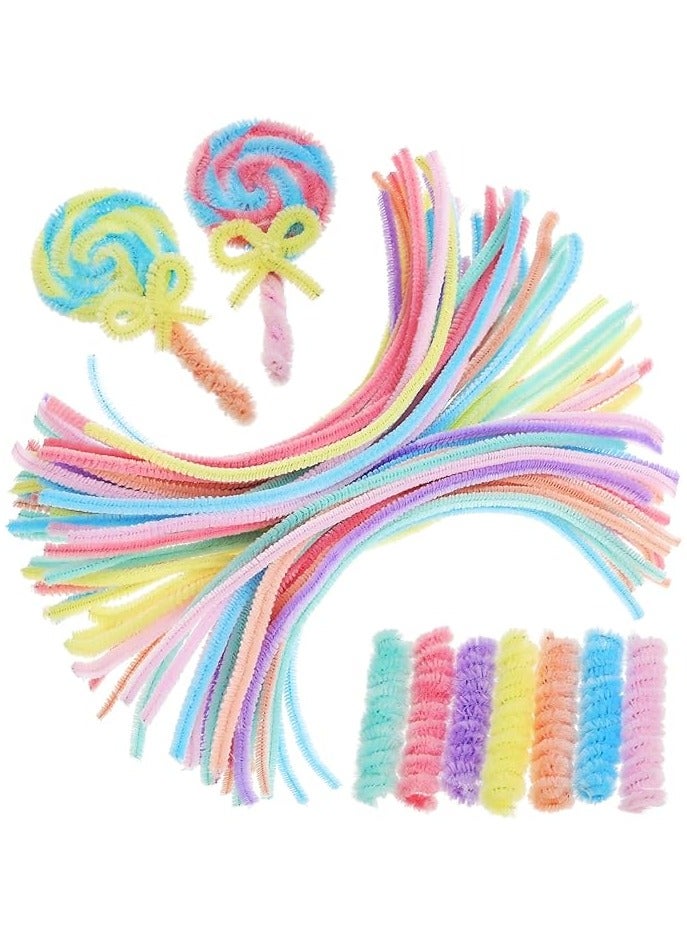 100Pcs Top Twisting Stick, Fuzzy Craft DIY, Colorful Fuzzy Wire Craft Pipe, Chenille Wire Plush - Image 5