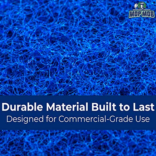 Mop Mob Medium Duty XL Blue Scouring Pad 5 Pack. 10 x 4.5in Large Multipurpose Nylon Scrubbing Sponges. Clean Kitchens, Bathrooms, Counters and Floors to Erase Grime and Make Surfaces Sparkle - Image 5