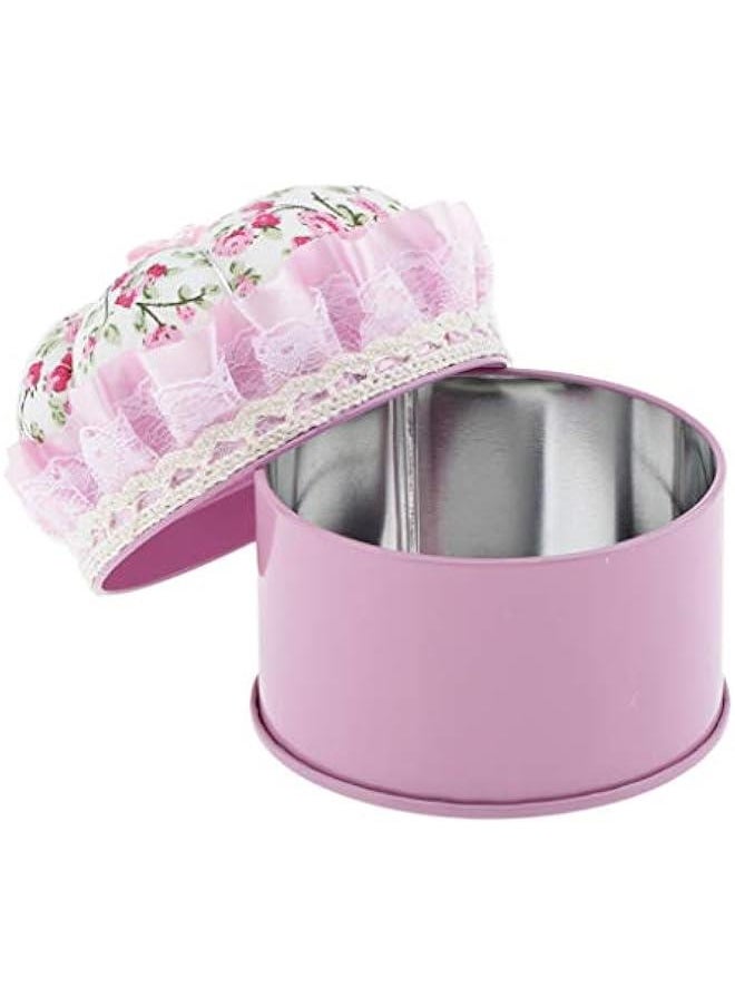 Generic Iron Metal Storage Jar for Quilting Pins with Pin Cushion Lid Sewing, Pink  - Image 5