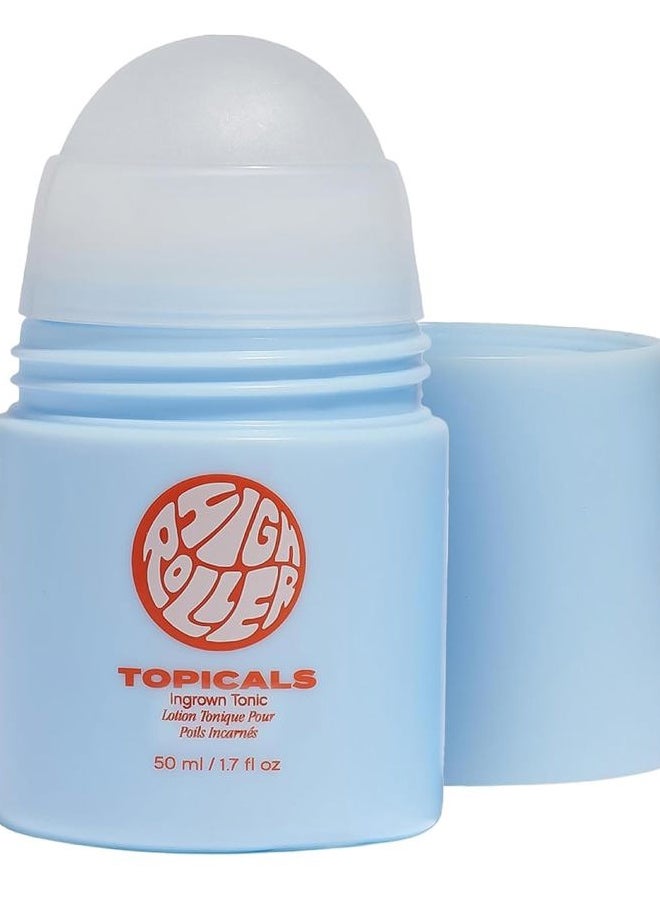 TOPICALS High Roller Ingrown Hair Serum | Roll-on Tonic to Soothe and Calm Irritated Skin on Face, Armpits and Bikini Areas | Contains Salicylic and Glycolic Acid | Vegan and Cruelty-Free (1.7 Fl Oz)  - Image 1