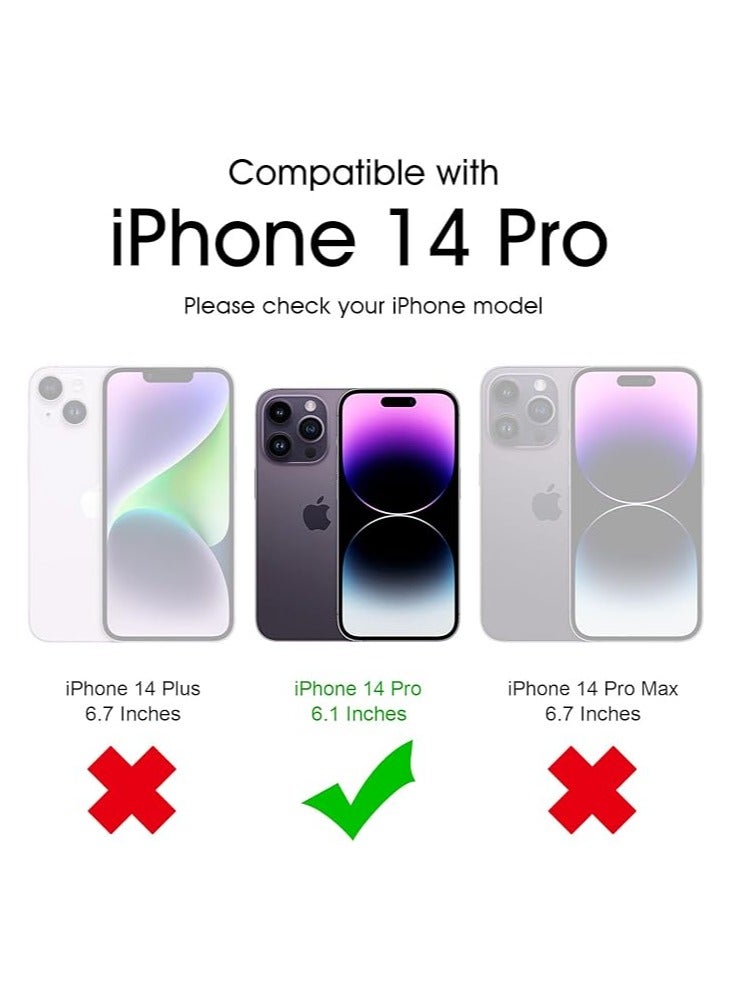 Denx Magnetic Case for iPhone 14 Pro [Shockproof & Slim] Clear Hard Back Cover with high-Grade Protection | Dark Blue  - Image 2