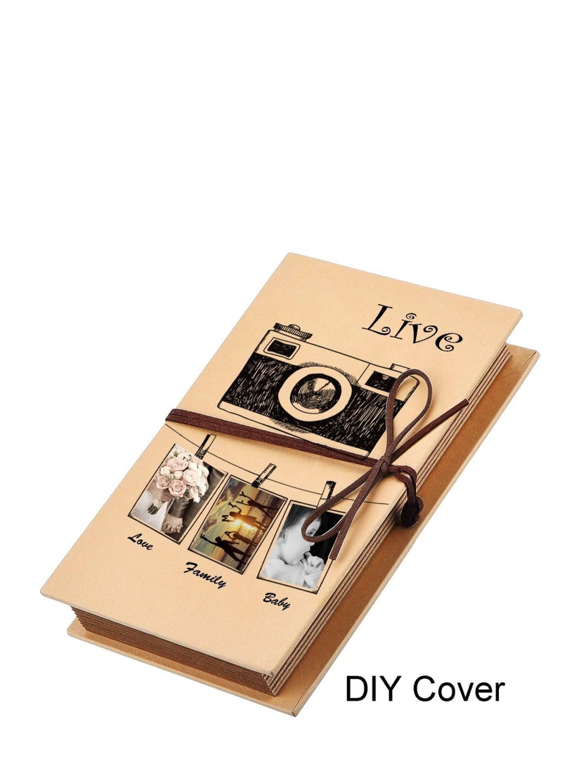 KASTWAVE Scrapbooks Hardcover Photo Albums 4 x 6 Inch Photos Hand Made Kraft Paper for DIY Scrapbooking Anniversary Sketchbook Wedding Gifts - Image 5