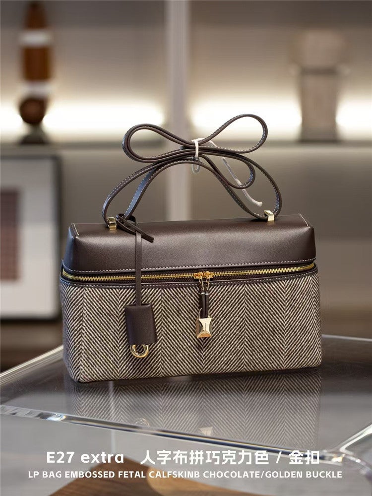 Genuine Leather Small Square Bag Fetal Cowhide Lunch Box Bag Lp27 Box Bag Single Shoulder Crossbody Handbag Armpit Bag - Image 2