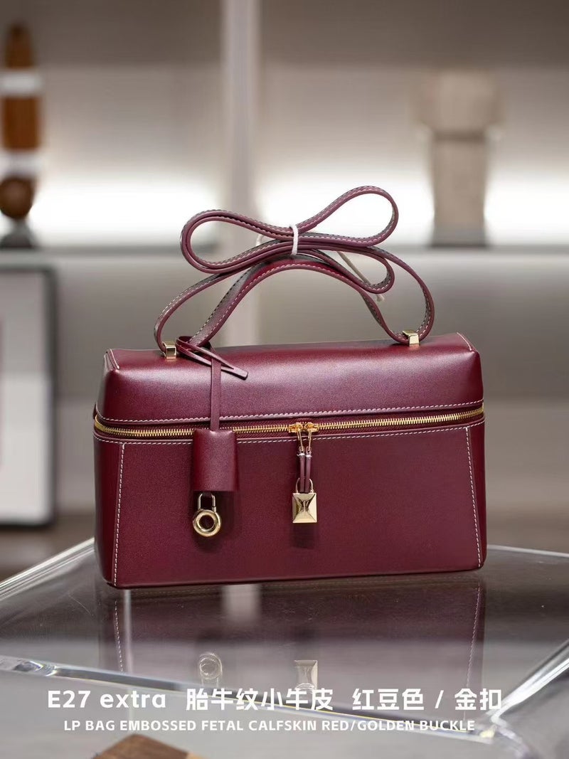 Genuine Leather Small Square Bag Fetal Cowhide Lunch Box Bag Lp27 Box Bag Single Shoulder Crossbody Handbag Armpit Bag - Image 4