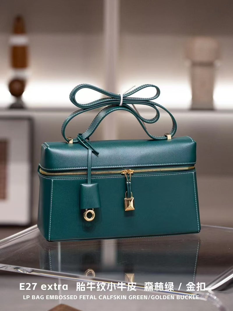 Genuine Leather Small Square Bag Fetal Cowhide Lunch Box Bag Lp27 Box Bag Single Shoulder Crossbody Handbag Armpit Bag - Image 1