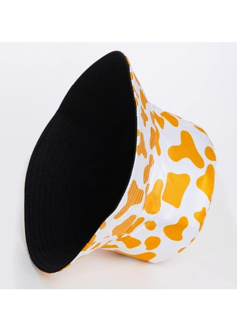 GoodBuy - Double face foldable cow pattern sun unisex bucket travel hat - Image 1