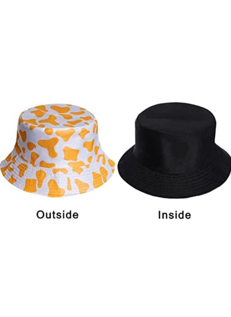 GoodBuy - Double face foldable cow pattern sun unisex bucket travel hat - Image 1