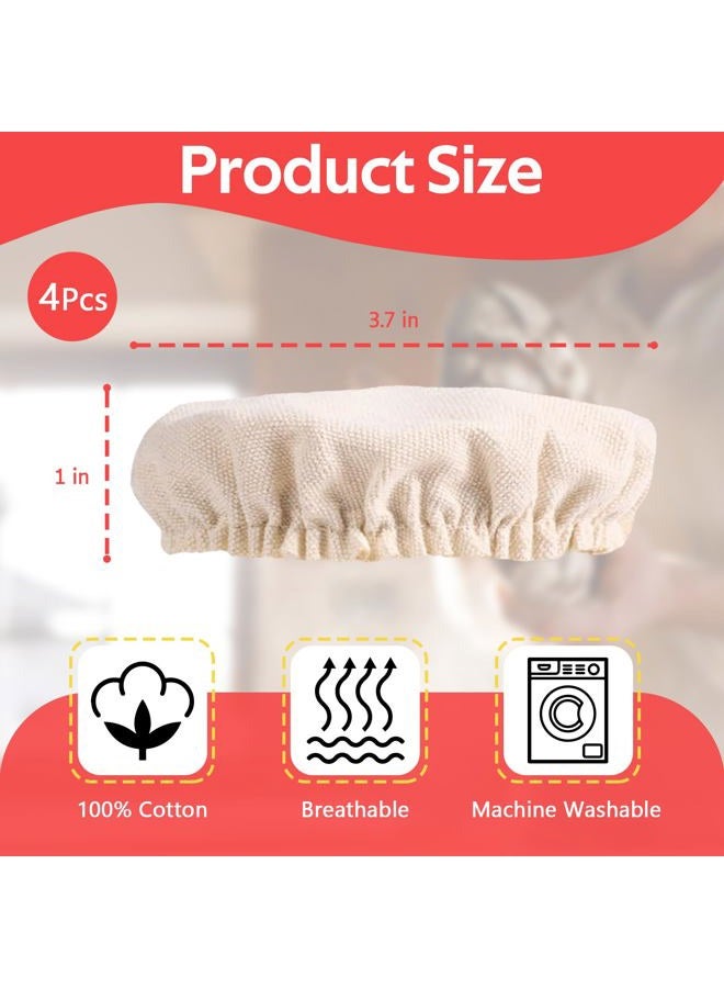 ZUAWAE Sourdough Jar Cover, Reusable Sourdough Cloth Cover, 4pc Handmade Cotton Cloth Covers for Sourdough Starter Jar Sourdough Bread Baking Supplies Fit Jars Mouth from 3-4 Inch - Image 2