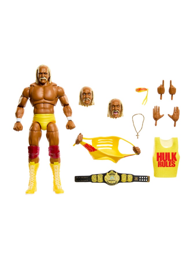 WWE Mattel WWE Ultimate Edition Action Figure & Accessories Set, Hulk Hogan 6-inch Collectible with Swappable Heads & Hands, 30 Articulation Points​​​ - Image 1