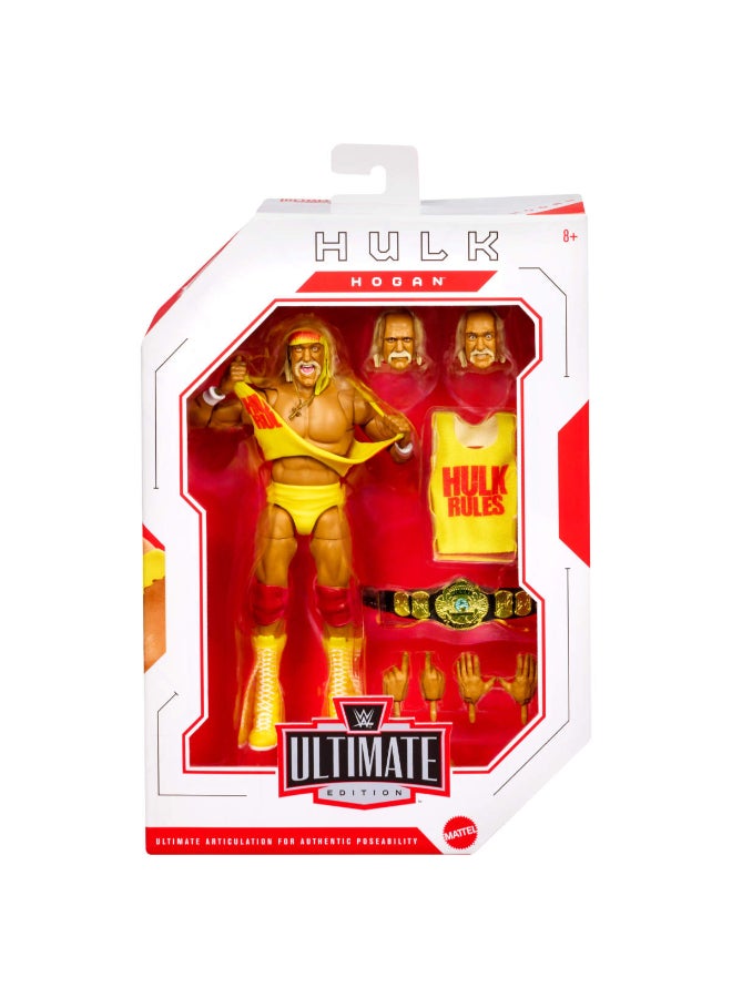 WWE Mattel WWE Ultimate Edition Action Figure & Accessories Set, Hulk Hogan 6-inch Collectible with Swappable Heads & Hands, 30 Articulation Points​​​ - Image 2