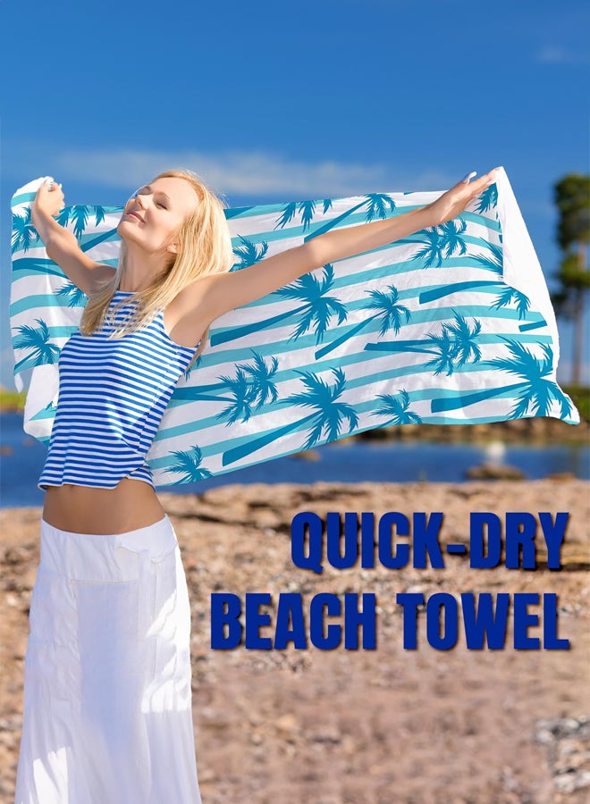 شبيلي منشفة شاطئ كبيرة جدًا من الميكروفايبر مقاومة للرمال وسريعة الجفاف، فاخرة قابلة للغسل في الغسالة وخفيفة الوزن تُلَفّ بسهولة، فائقة الامتصاص بحجم كبير للبالغين والأطفال للشاطئ والسباحة والسفر - Image 5