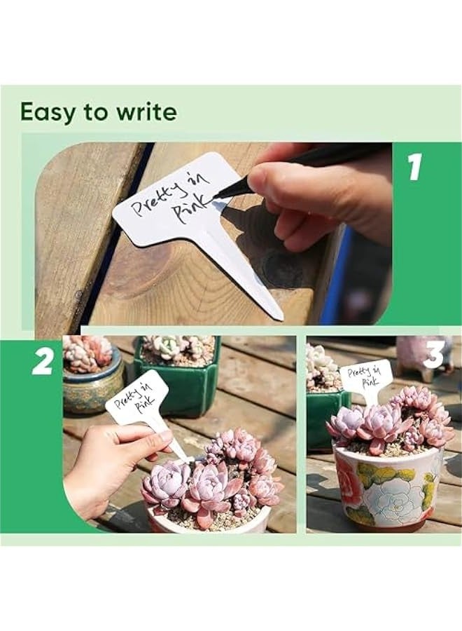 TRASSLE 100Pcs Plastic Plant Labels,Garden Labels,Waterproof Plant Tags,Seed Nags, Plant Markers for Outdoor Garden,White Garden Tags, Plant Name Tags, Vegetable Gardening Tags with Bonus a Pen - Image 5