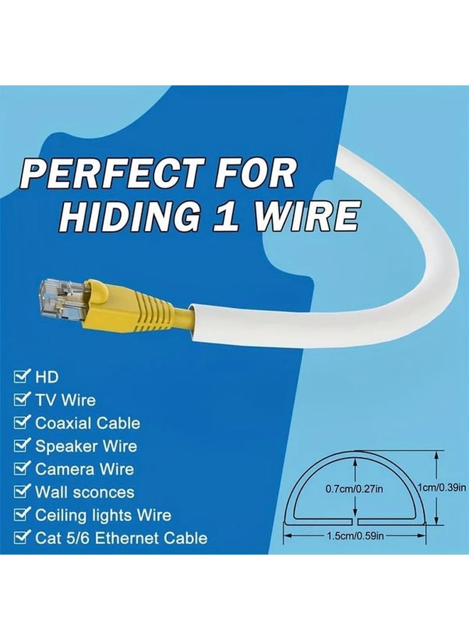 أخفي حائط أبيض 9 قدم سلك ذاتي اللصق غطاء كابل قناة مرنة PVC لإخفاء الأسلاك - Image 3