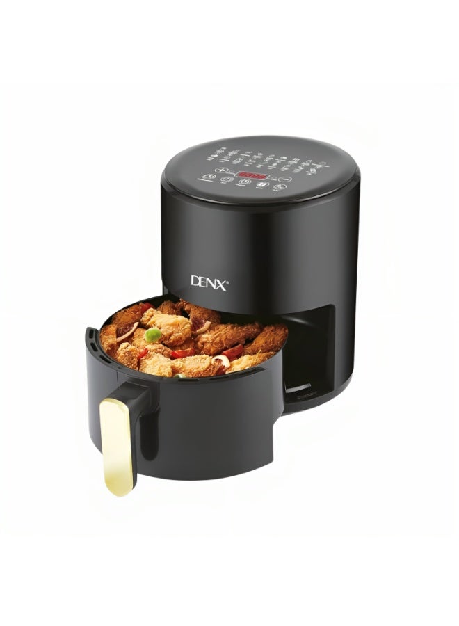Denx 4L Air Fryer, Digital Touch Screen, 2400W, Timer, Adjustable Temperature, Healthy Oil-Free Cooking, Easy to Clean, Sleek Design, 2 Year Warranty