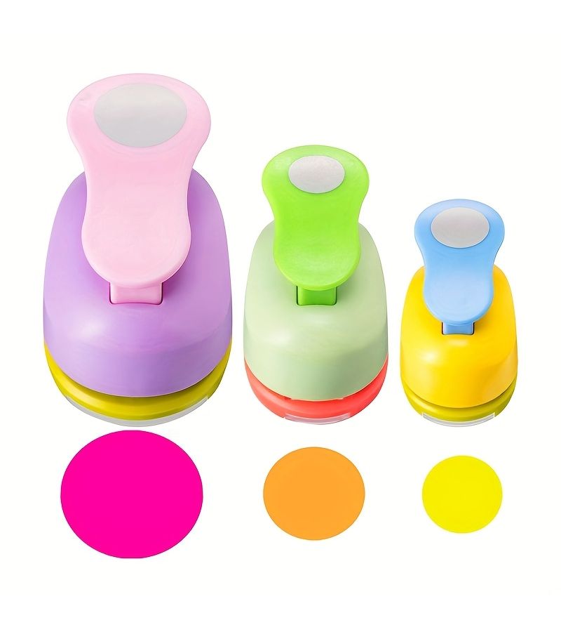 3pcs Round Hole Punches Set Different Sizes 8mm 16mm 25mm for Card Making and Office Supplies - Image 1