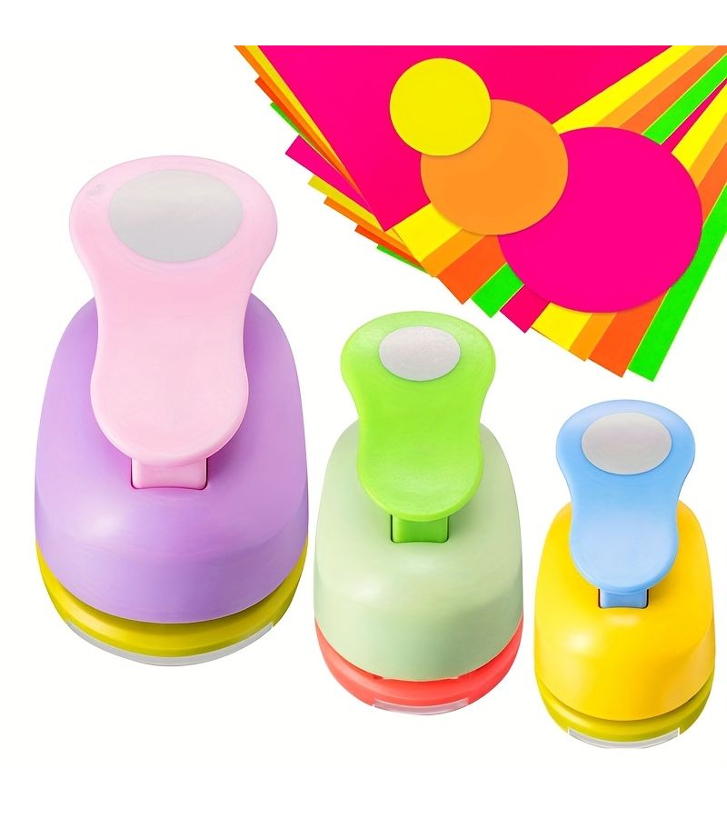 3pcs Round Hole Punches Set Different Sizes 8mm 16mm 25mm for Card Making and Office Supplies - Image 3