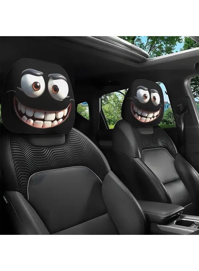 Universal Elastic Novelty Headrest Covers 2pcs Set For Automobiles - Image 1