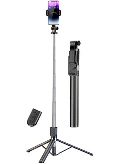 Selfie Stick - 170cm Phone Selfie Stick Tripod with Remote Control Portable Rotate Phone Holder Extendable Tripod Stand Compatible with iPhone Android Smartphone