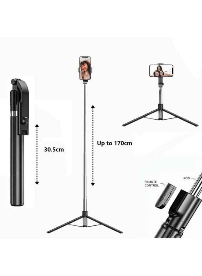 ني فو عصا سيلفي - حامل ثلاثي القوائم للهاتف بطول 170 سم مع جهاز تحكم عن بعد، حامل هاتف دوار محمول قابل للتمديد، متوافق مع هواتف iPhone وAndroid الذكية - Image 2