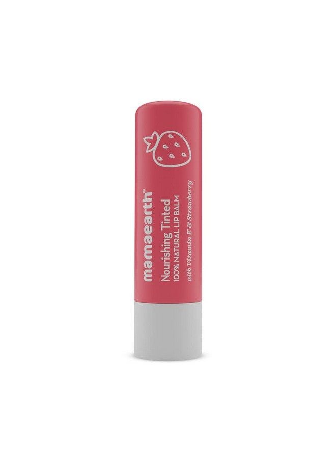 Mamaearth - Nourishing Lip Balm Tinted 100% Natural With Vitamin E And Strawberry 4 G - Image 1